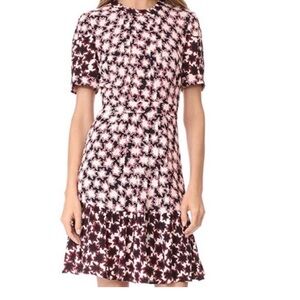 WHISTLES Navy Red and Ivory Stars Print Dress
